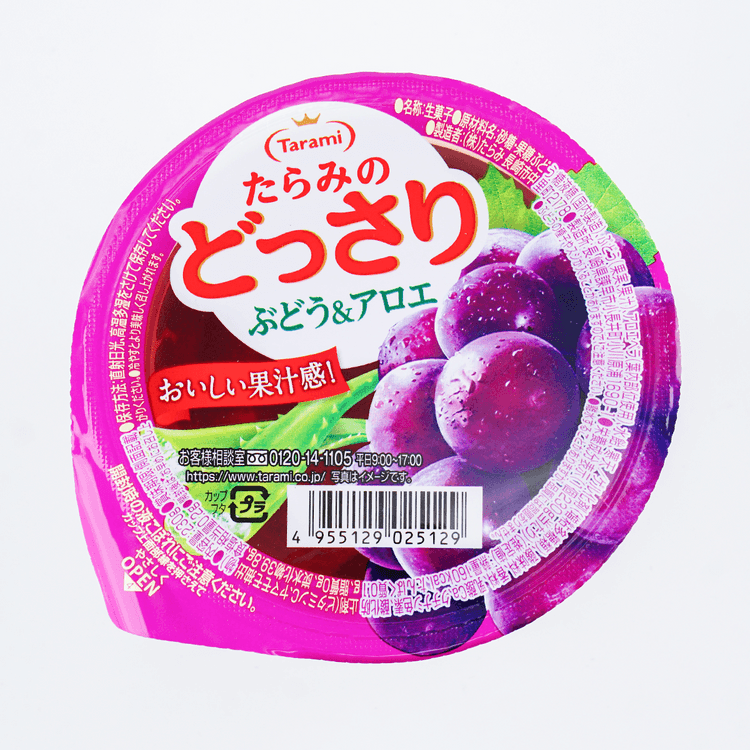 TARAMI Konjac Jelly Grape Flavor + Aloe Vera Chunks, 8.11 oz