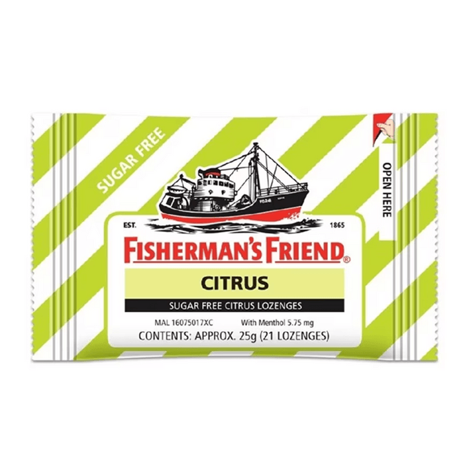 【馬來西亞直郵】 英國 FISHERMAN'S FRIEND 漁夫之寶 柚子味潤喉糖止咳糖 21粒裝