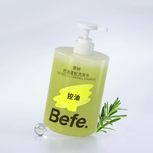 BEFE Tea Tree Oil Control Volumizing Shampoo, 15.22 fl oz, Deep Scalp Cleansing
