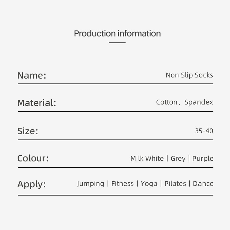 HSPM 新款专业瑜伽普拉提防滑透气运动袜子 室内运动健身专用防滑袜 冰淇淋奶白 3