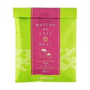 Matcha au lait Strawberry Flavor ,Uji Matcha Latte, 3 set 1.05 oz【Simply mix with milk and heat】