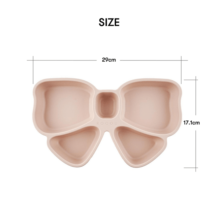 아기 실리콘 접시 먹이기 접시, 몽환 핑크 6.7인치 x 11.4인치 x 1.3인치 7