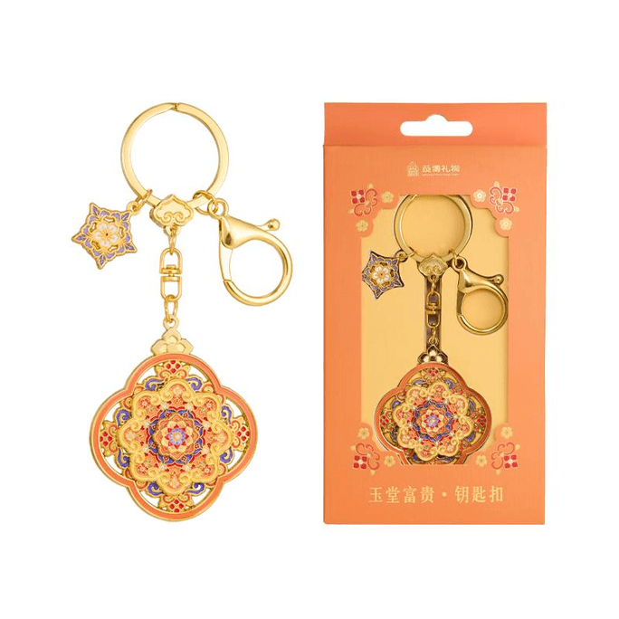 [중국 직송] 용왕복 행운 회전 열쇠고리 가방 펜던트, 부귀와 번영의 옥전, 5.3*5cm