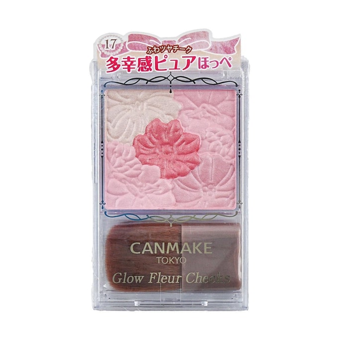 日本CANMAKE井田 花瓣雕刻五色腮红附刷  春季限定 #17 草莓牛奶