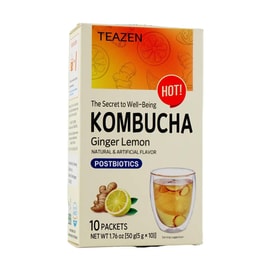 【BTS Favorite】Hot Ginger Lemon Kombucha Drink Mix - Probiotic Health Beverage, 10 Packets* 0.17oz