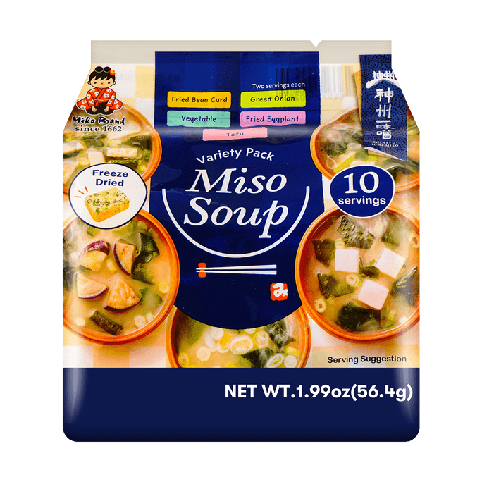 Instant Miso Soup, 5 Flavors, 10 Packets