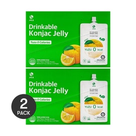 Konjac Jelly, Yuzu, 10pcs*2 -  Sugar-Free Zero Calorie & Low-Fat Satiety Snack【Value Pack】
