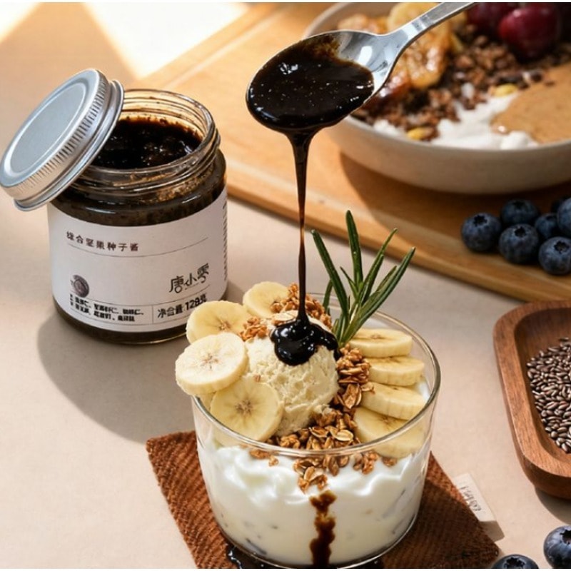 唐小零 综合坚果种子酱腰果仁亚麻籽仁核桃仁黑芝麻奇亚籽涂抹蘸料128g/瓶