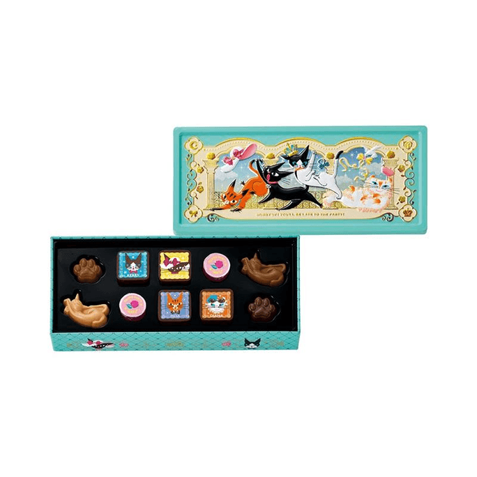 【日本直邮】 日本 Goncharoff 猫咪系列 巧克力 铁盒 10粒