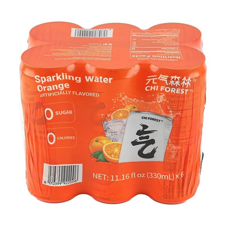 【超值装】元气森林 苏打气泡水 柑橙味 罐装 330ml*6【0白砂糖0脂0卡】 6
