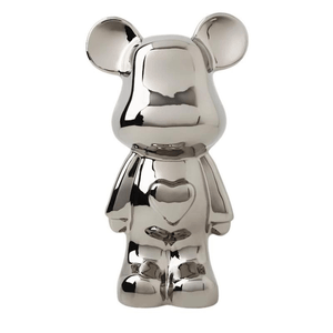 Beihanmei Light Luxury Violent Bear Ornament Jingdezhen Ceramic Violent Bear (Silver Plated) 28 * 16 * 12cm