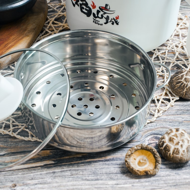 [Combo] Tangle Creamy Mushroom Pasta Multi , 3.7 oz *4 Bags + Multifunction Steam & Cooking Pot 18cm Colors May Vary 11