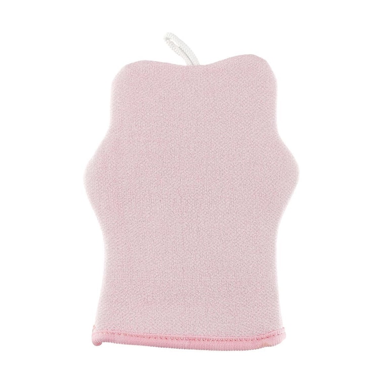 핑크색 토끼 자수 목욕 타월 1개, 가정용 각질 제거 등 스크러버 3