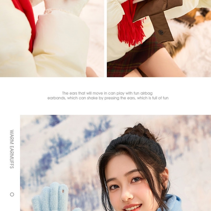 【中國直郵】 三福 趣味結形五指手套 可愛戶外保暖手套 蘋果黃 均碼一雙裝