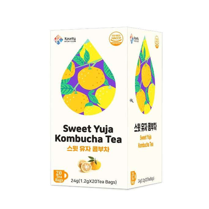 Korean Sweet Citron Yuja Kombucha Fermented Citrus Flavor Tea Bags 20ea