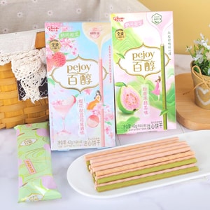 Pejoy Cookie Sticks ,Sakura Pink Lychee Cocktail Flavor, 1.48 oz【Alcohol-Free】 【Contains Dietary Fiber & Niacinamide】