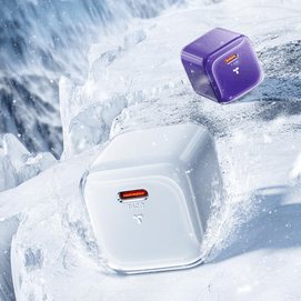 Icenano 30W USB C Charger Block, PD 3.0 & 30W Unlocks , Phone 16/16e/15, Samsung, Glacier White