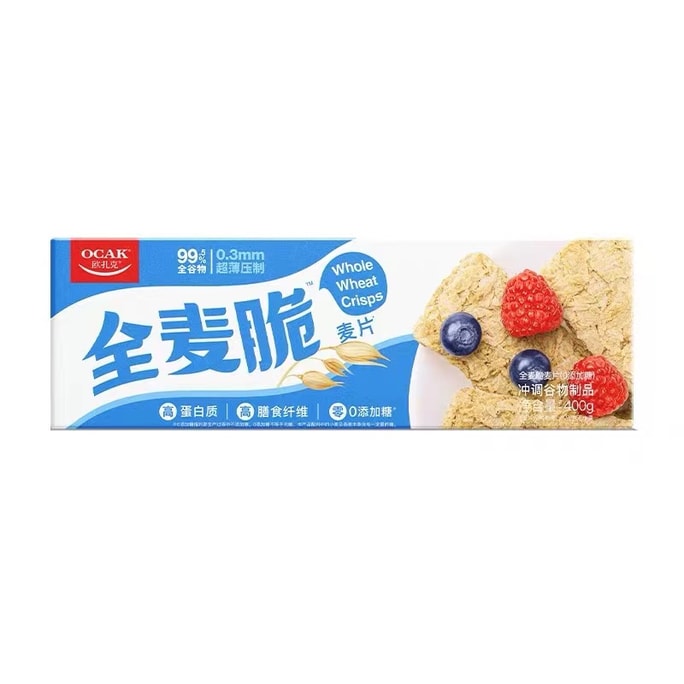 [中国直邮]欧扎克全麦脆麦片0添加糖  400g 一盒