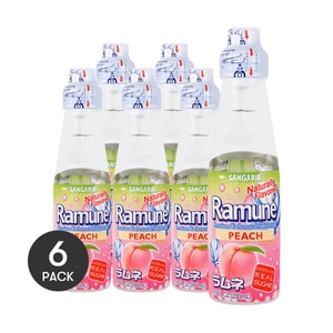ラムネ プレミアム炭酸飲料 ピーチ味 6.76液量オンス×6【6パック】