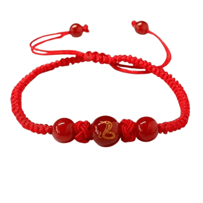 Zodiac agate bracelet of the year of the zodiac red rope couple bracelet jewelry Zodiac bracelet [snake] 1 piece