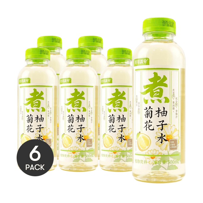 국화와 자몽수, 저칼로리 저당 무지방, 16.9 fl oz *6【6팩】