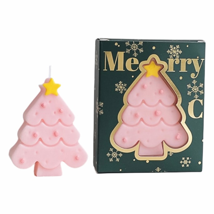 Pink Christmas Tree Gift Candle 1 Pcs