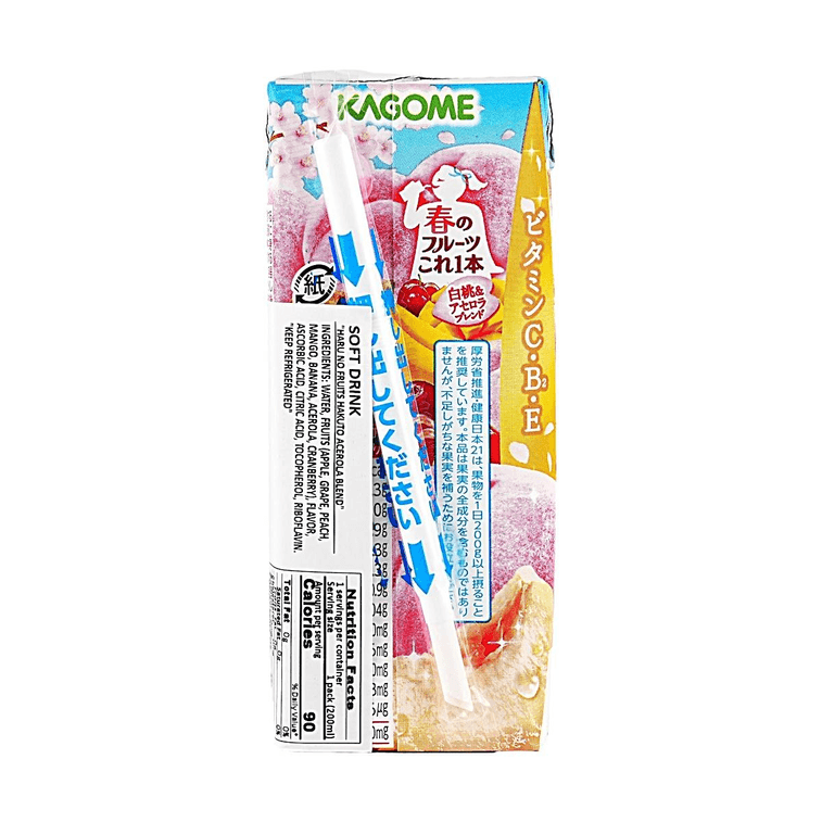 日本KAGOME可果美 白桃櫻桃口味混合果汁 200ml【春季限定】【富含維生素C、B2、E】 4