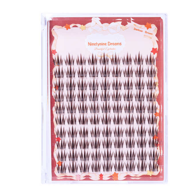 90PCs Starluxe Lashes - Brown 9-13mm Spiky Manhua Anime Look