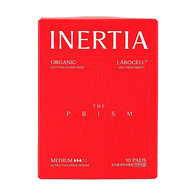 The Prism Organic Cotton Ultra Thin Pads with Wings Medium 9.6 Inch 10pcs