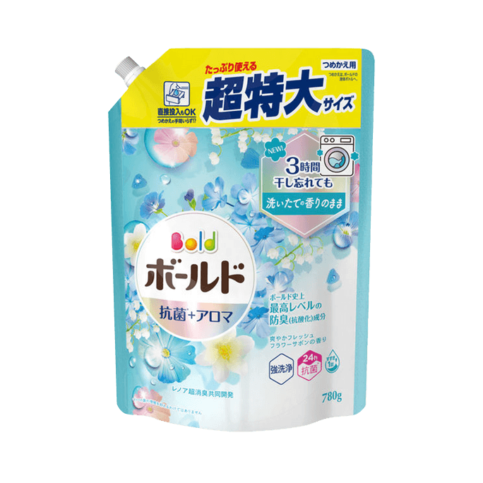 P&G 纯净香除臭柔顺洗衣液 替换装 柔软衣物 清新香气 780g