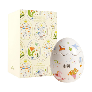 バースデーエッグ型アロマキャンドル、新生児メロディーの温かいホームデコレーション、3.88液量オンス