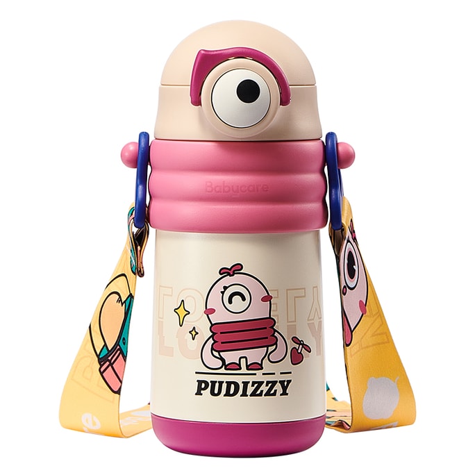 Bc Babycare 普迪仔儿童保温杯吸管杯儿童水杯宝宝学饮杯不锈钢婴儿保温杯-450ml -莱特玫-背带款