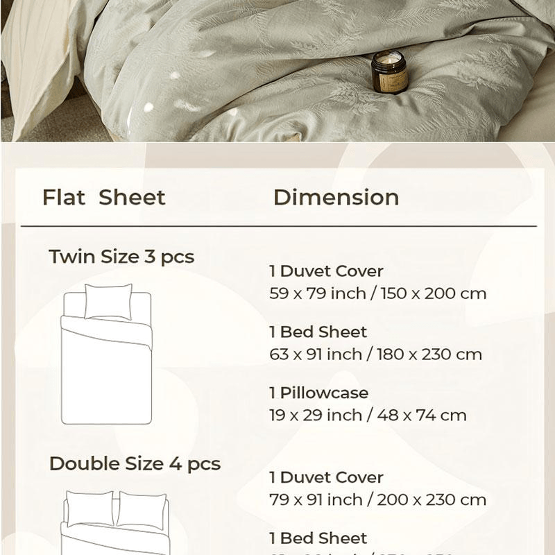 【中国直邮】 Lullabuy 谧语间纯棉床上四件套(床笠款)黄昏-Queen