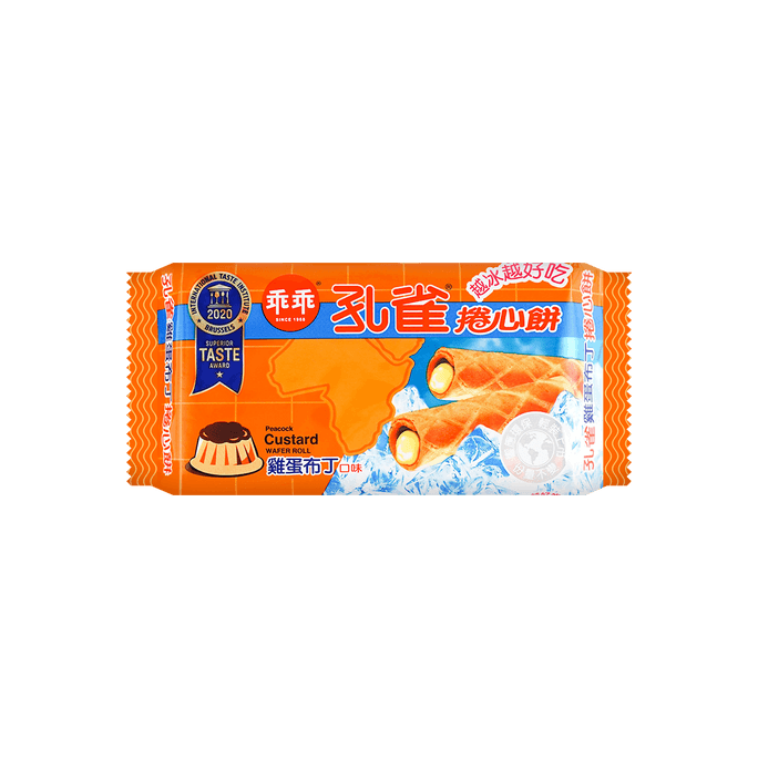 Peacock Wafer Roll Egg Pudding Flavor 63g