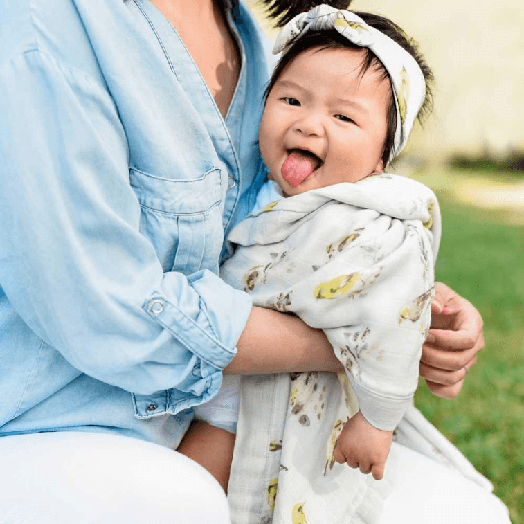 MOM LOVES ME 64113 リーピングフロッグプリント 3層ガーゼ ラージコンフォートブランケット 4