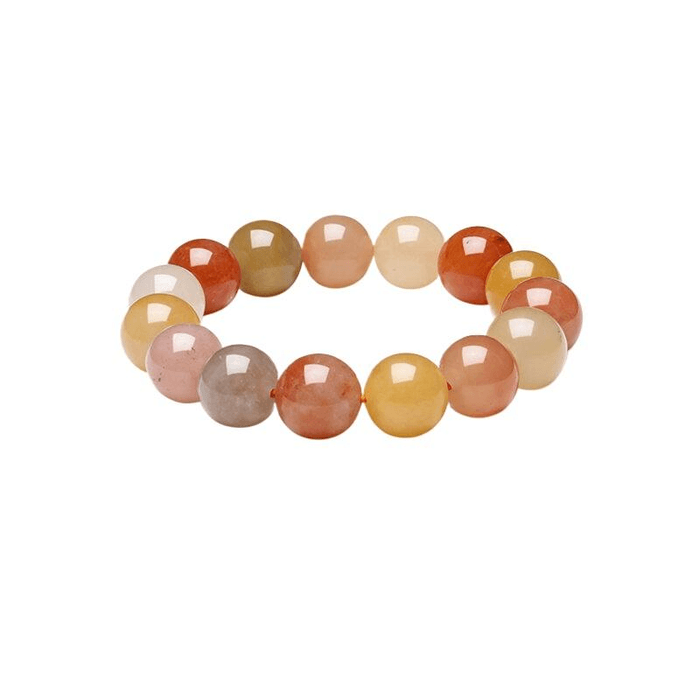 [중국 직배송] 여성용 차우 상상 쿼츠 옥 팔찌, 금실과 붉은색 비즈, 크리스탈 준보석, 발렌타인데이 선물, 17cm x 1개