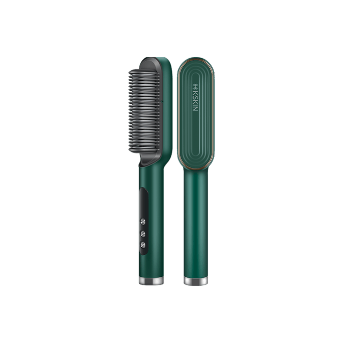 Heated Hair Styling Brush Straightener, Green, KD380K