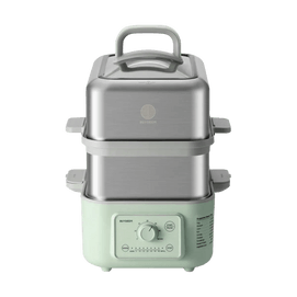 2단 전기 찜기, 10.6쿼트, G5247, 코지 그린 색상 [세라믹 접시는 포함되지 않음]
