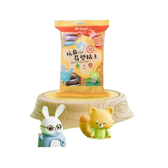 Super light clay for kids Non-toxic Color Clay Playdough 24 color antibacterial clay bag (tool delivery knife)