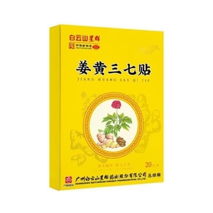 【中国直邮】 广药白云山 姜黄三七贴20贴盒