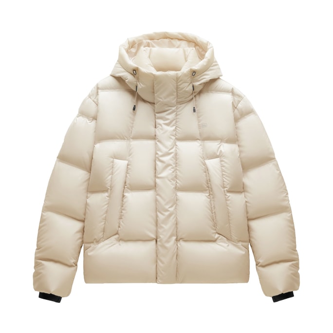  Hydrogen 502Cloud Women's Windproof Puffer Down Jacket 【Hooded Style】Birch color Size S