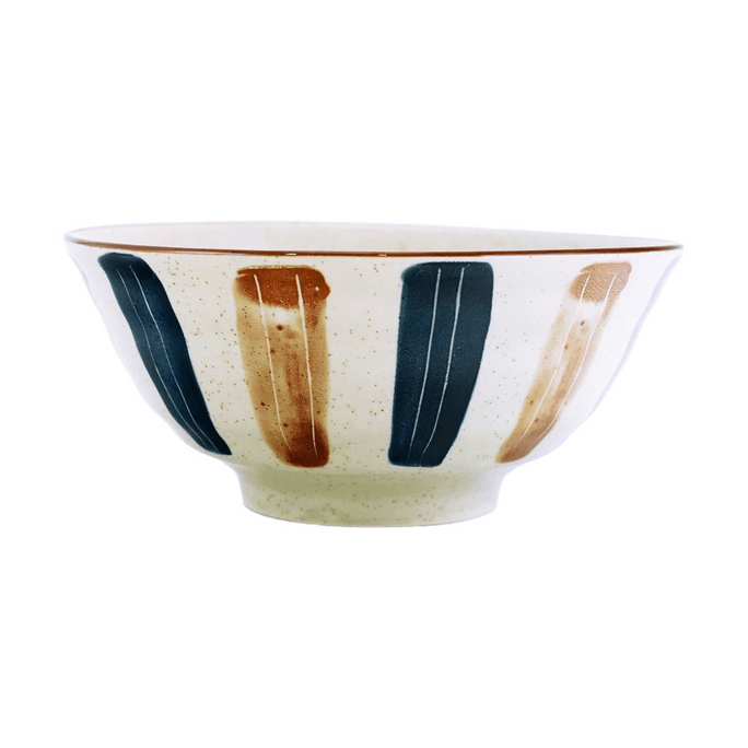 GOLDEN LION 羅紋粗陶瓷麵碗 餐具 竹籟 8"