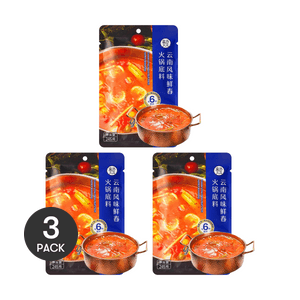 Yunnan Style Fresh Fruit Paste Hot Pot Seasoning, 8.64 oz  *3【3 Packs】【For Rice Noodles and Ramen】