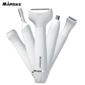 【中国直邮】 亲太太 MARSKE 爆款女士剃毛器五合一电动刮毛腋下私处脱毛仪   白色