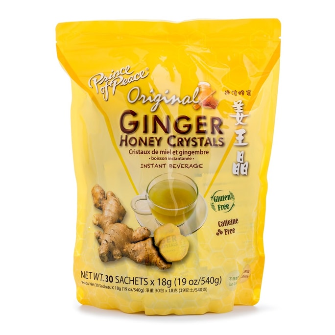 Prince of Peace Honey Ginger Crystal Original Flavor Ginger Tea 30x18g Promotes Digestion