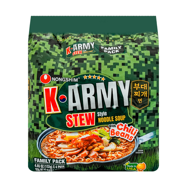 韩国农心韩式部队锅拉面132g 4 亚米