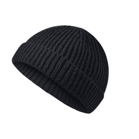 【中国直邮】 李宁 王嘉尔同款 针织美式雅痞瓜皮帽 经典黑色-短款【露耳】 单件装
