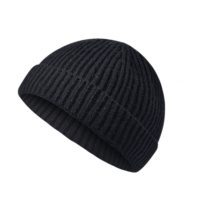 【中国直邮】 李宁 王嘉尔同款 针织美式雅痞瓜皮帽 经典黑色-短款【露耳】 单件装