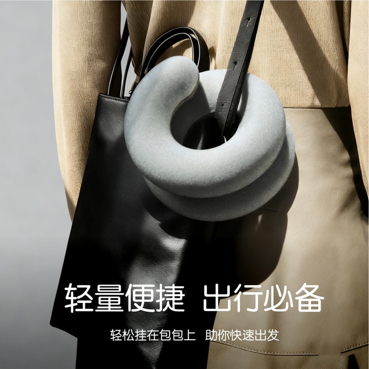 【中国直邮】 HSPM 百变螺旋枕护颈枕u型枕飞机旅行枕头颈椎睡觉护颈枕u型枕护颈枕 灰色一个 5