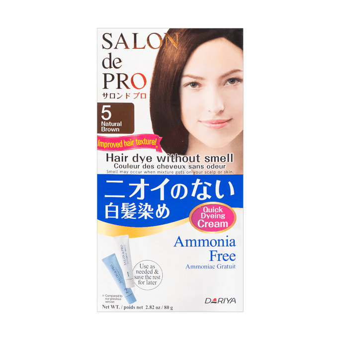 SALON DE PRO Coloration pour cheveux gris #5 Brun naturel, 2.82 oz【Sans ammoniaque】